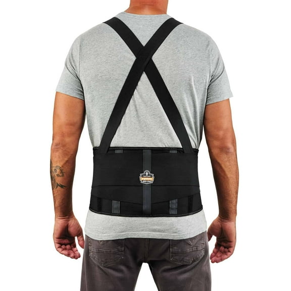 Ergodyne ProFlex 1100SF Standard Spandex Back Support Brace, Black, M