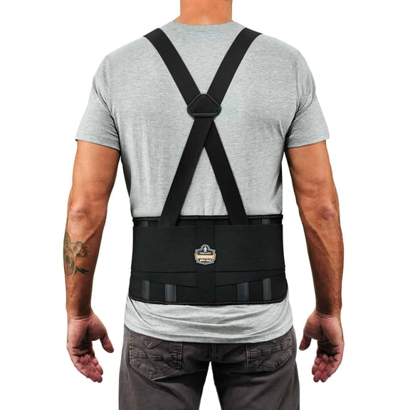 Ergodyne ProFlex 1625 Elastic Back Support Brace, Black, XS