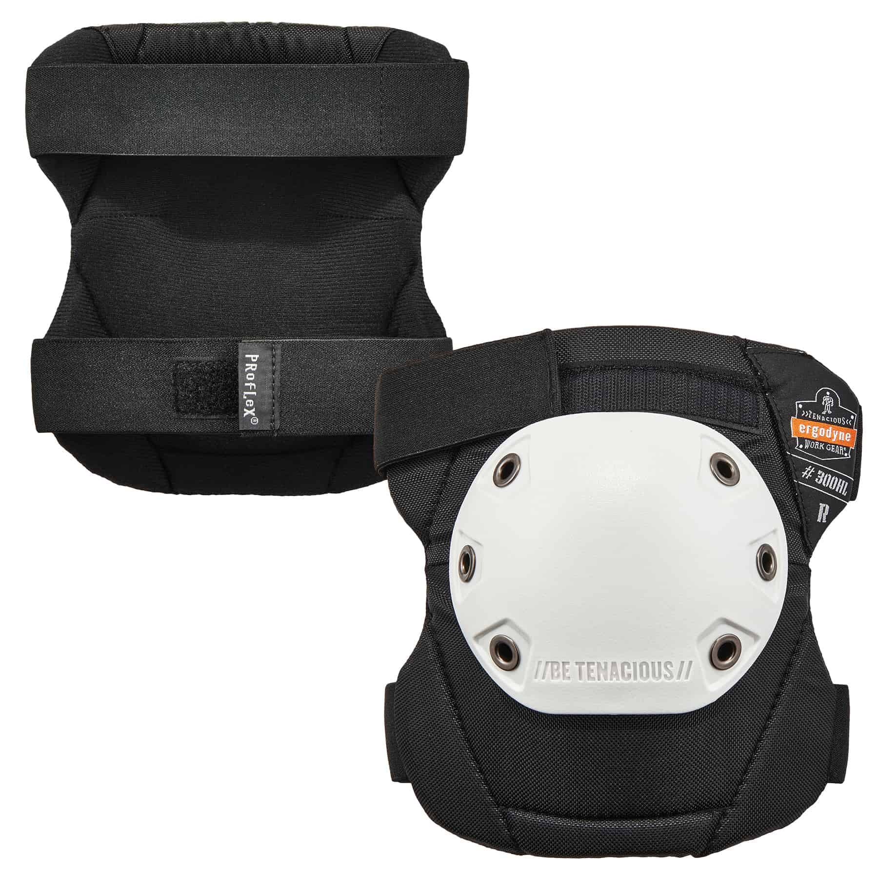Ergodyne ProFlex® 300HL Rounded Cap Knee Pads, White Cap