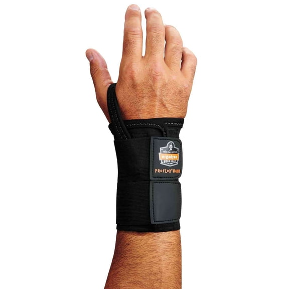 Ergodyne ProFlex 4010 Double Strap Wrist Support, Black, M-Right