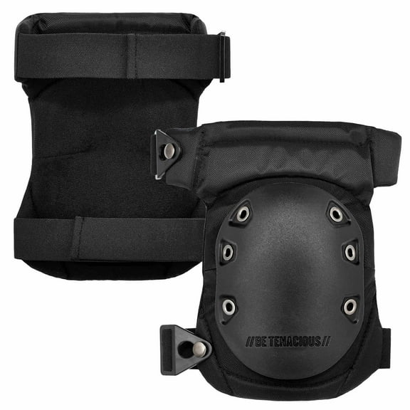 Ergodyne ProFlex 435 Hinged Rubber Cap Gel Knee Pad w/ Buckles, Black Cap
