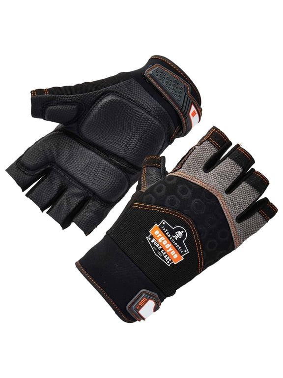 ProFlex® 900 Half-Finger Impact Gloves, Black, L