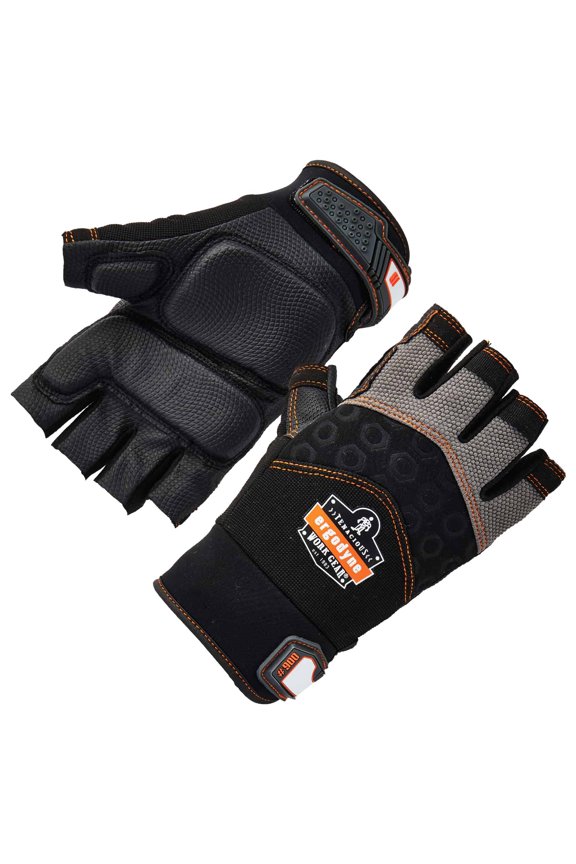 ProFlex® 900 Half-Finger Impact Gloves, Black, L
