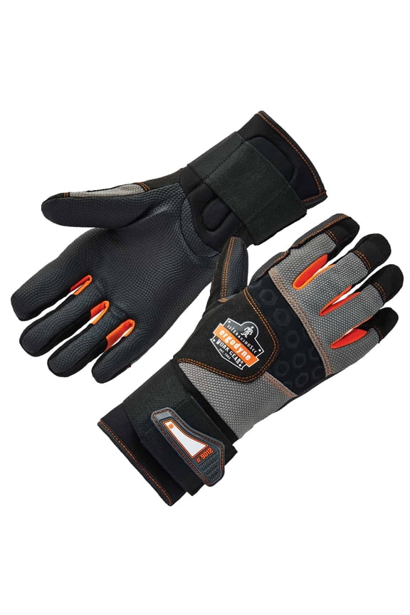 ProFlex® 9012 ANSI/ISO-Certified Anti-Vibration Gloves + Wrist Support, Black, L
