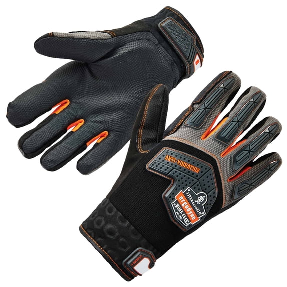 Ergodyne ProFlex 9015F(x) ANSI/ISO-Certified Anti-Vibration Gloves + DIR Protection, Black, XL