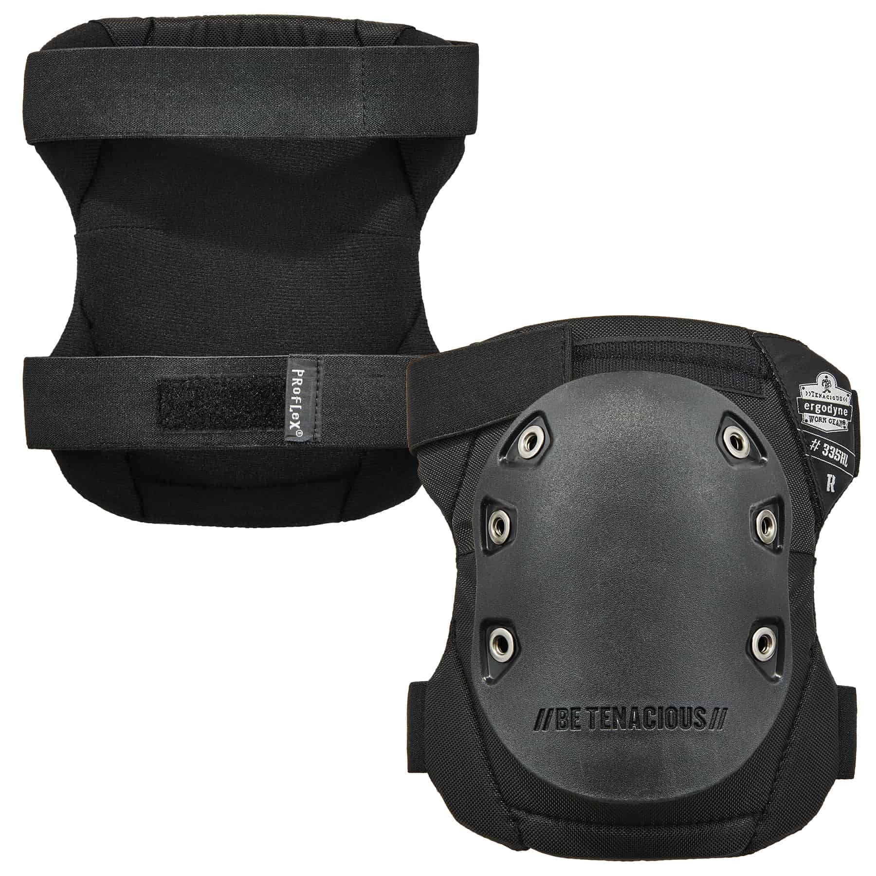 Ergodyne ProFlex® 335HL Slip Resistant Rubber Cap Knee Pads, Black Cap