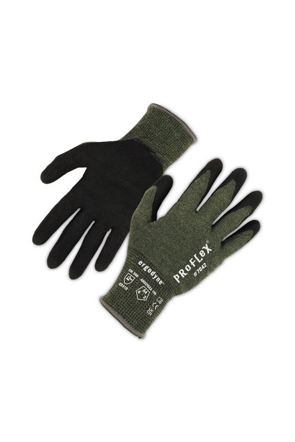 Proflex 7042 Ansi A4 Nitrile-coated Cr Gloves, Green, X-large, 12 Pairs/pack, Ships In 1-3 Business Days