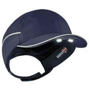 Ergodyne Skullerz  8965 Lightweight Bump Cap Hat w/ LED Lighting, Navy, Short Brim