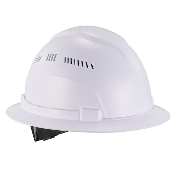 Ergodyne Skullerz 8968 White Lightweight Full Brim Hard Hat Vented Class C