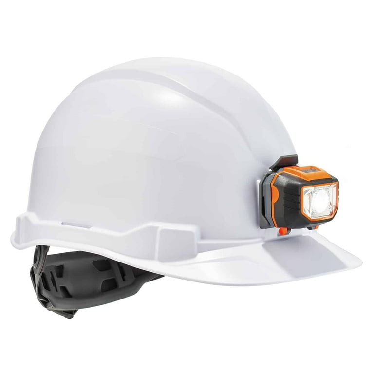 Skullerz 8970LED Class E Hard Hat Cap Style with LED Light, White, Ships in 1-3 Business Days