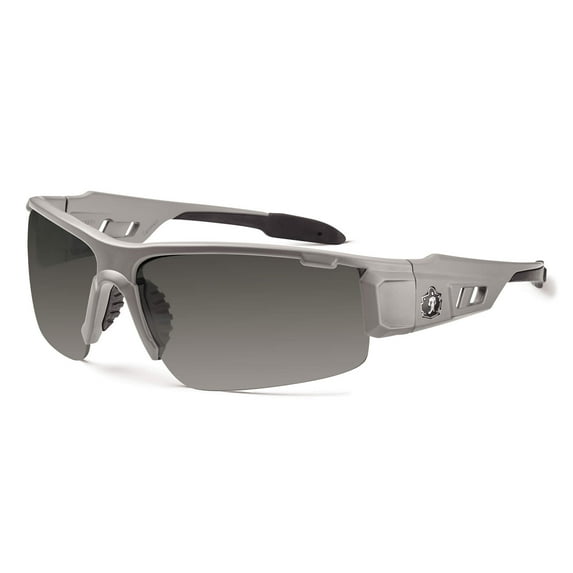 Ergodyne Skullerz® Dagr Safety Glasses // Sunglasses, Matte Gray, Anti-Fog Smoke Lens