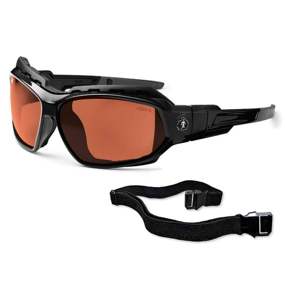 Ergodyne Skullerz® Loki Safety Glasses // Sunglasses, Black, Copper Lens