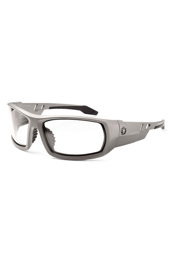 SkullerzÂ® Odin Safety Glasses // Sunglasses, Matte Gray, Clear Lens