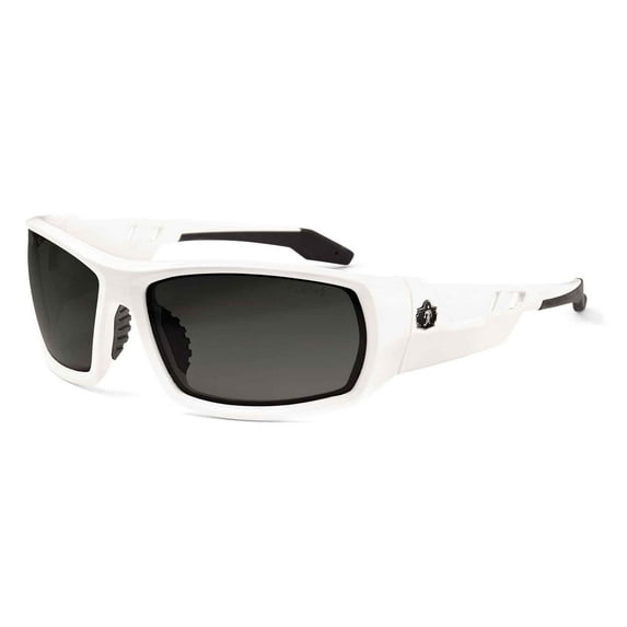 Ergodyne Skullerz Odin Safety Glasses // Sunglasses, White, Polarized Smoke Lens