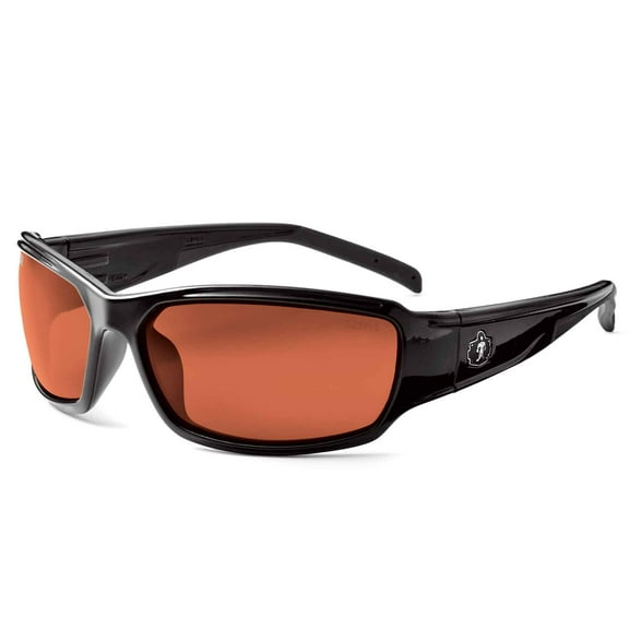 Ergodyne SkullerzÂ® Thor Safety Glasses // Sunglasses, Black, Copper Lens
