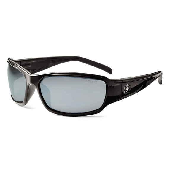 Ergodyne Skullerz® Thor Safety Glasses // Sunglasses, Black, Silver Mirror Lens