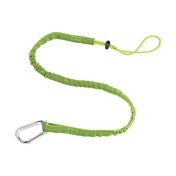 Ergodyne Squids® 3100 Single Carabiner Tool Lanyard - 10lbs, Lime, Extended