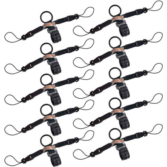 Ergodyne B3181716 Squids 3141 Barcode Scanner D-Ring & Clip Attachment Lanyard, Black - Pack of 10