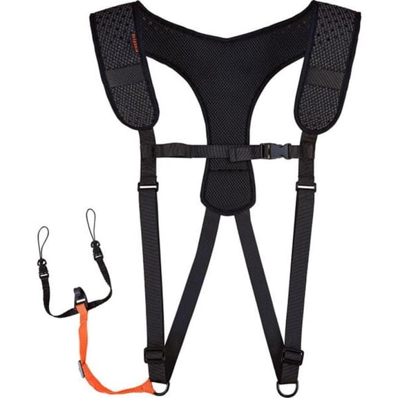 Ergodyne B3181688 Squids 3142 Padded Shoulder Barcode Scanner Harness & Lanyard, Black - Small