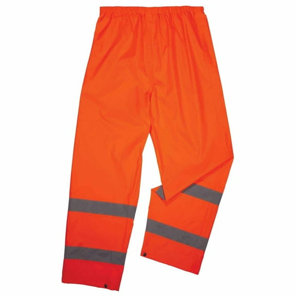 Ergodyne Standard Class E Lightweight Hi-Vis Rain Pants, Orange, 4X-Large