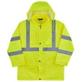 thumbnail image 1 of Ergodyne Glowear 8366 Lightweight Hi Vis Rain Jacket Lime 3X, 1 of 3