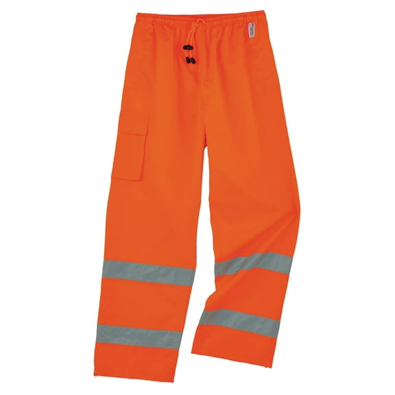 Ergodyne Unisex Adult Class Hi-vis Reflective Rain Pants, Orange, 4X-Large US CA2