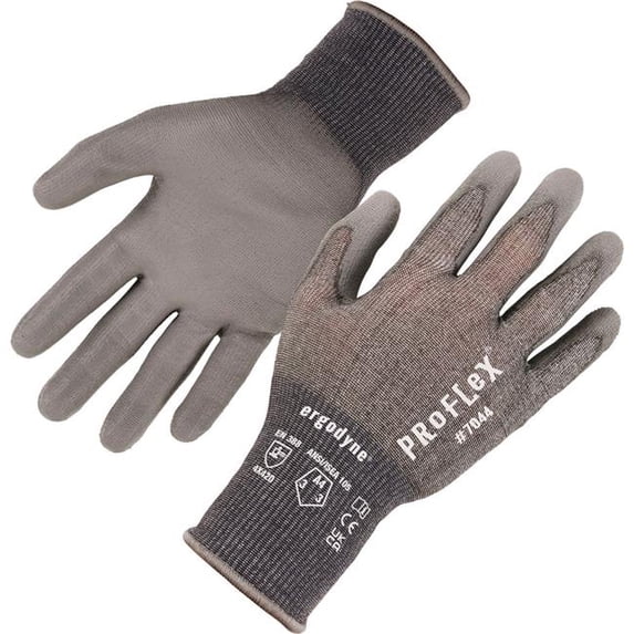 Proflex 7044 Ansi A4 Pu Coated Cr Gloves, Gray, Medium, Pair, Ships In 1-3 Business Days