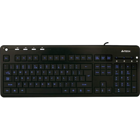 Ergoguys KD-126 Blue LED Backlit Multimedia Keyboard - Black