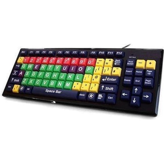 Ergoguys MON2MIX-UCUS Multi Color Kids USB Keyboard with Extra Large Keys