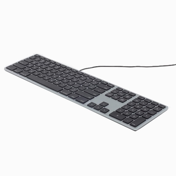 Ergoguys Matias RGB Backlit Wired Aluminum Tenkeyless Keyboardfor PC, Space Gray