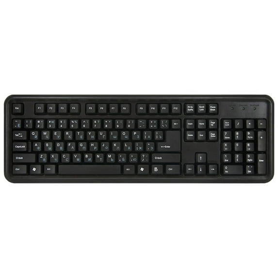 Ergoguys Russian and English Bilingual Wired Keyboard, Black