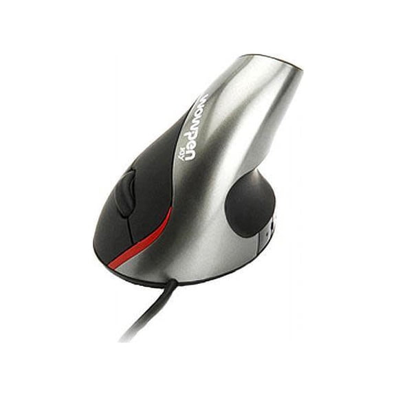 WOW PEN JOY II WIRED VERTICAL ERGONOMIC OPTICAL MOUSE SILVER - Optical - Cable - Silver - USB - 1600 dpi - Scroll Wheel - 5 Button(s)