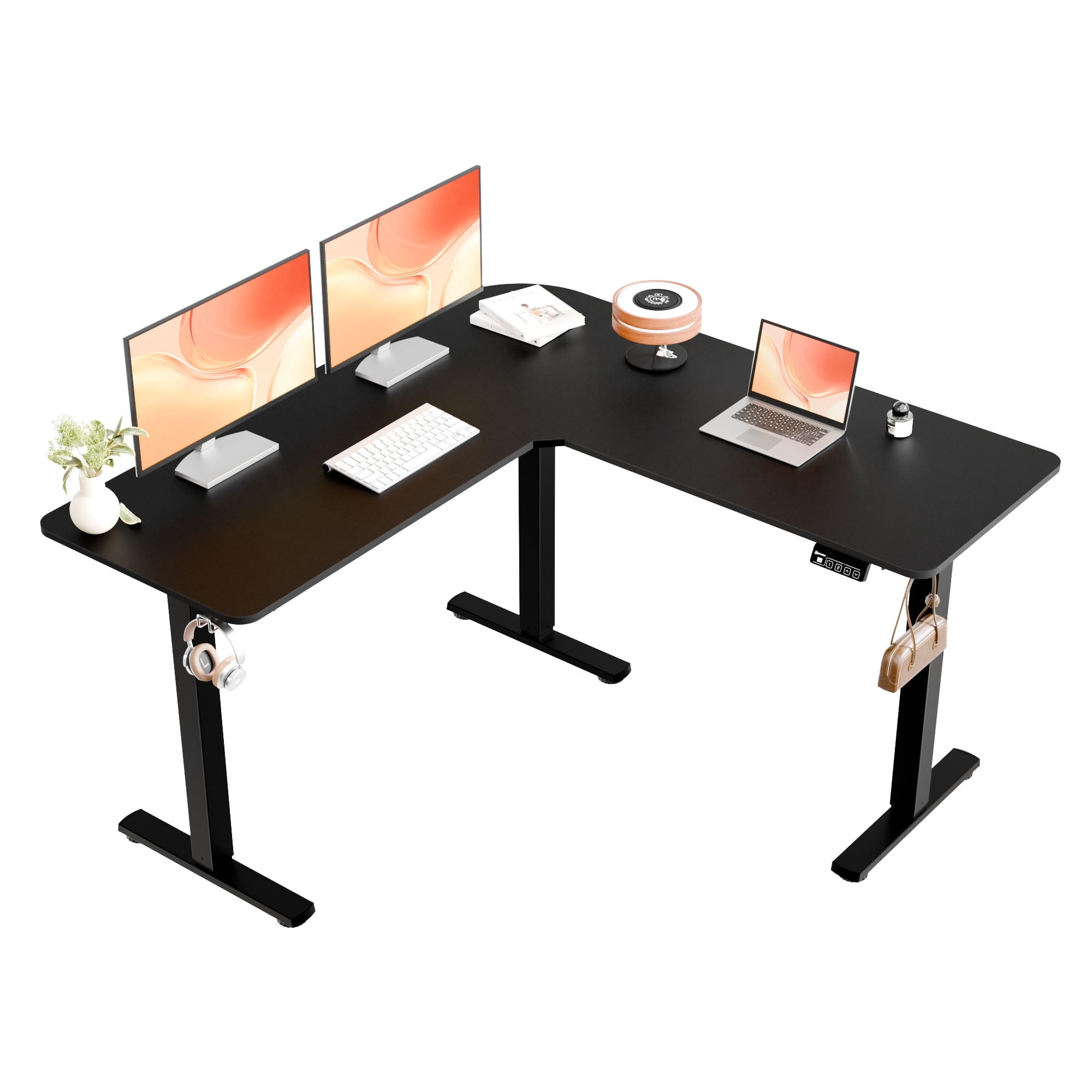 Ergomaker L-Shaped Electric Standing Desk 50.8 x 50.8 inches Height ...