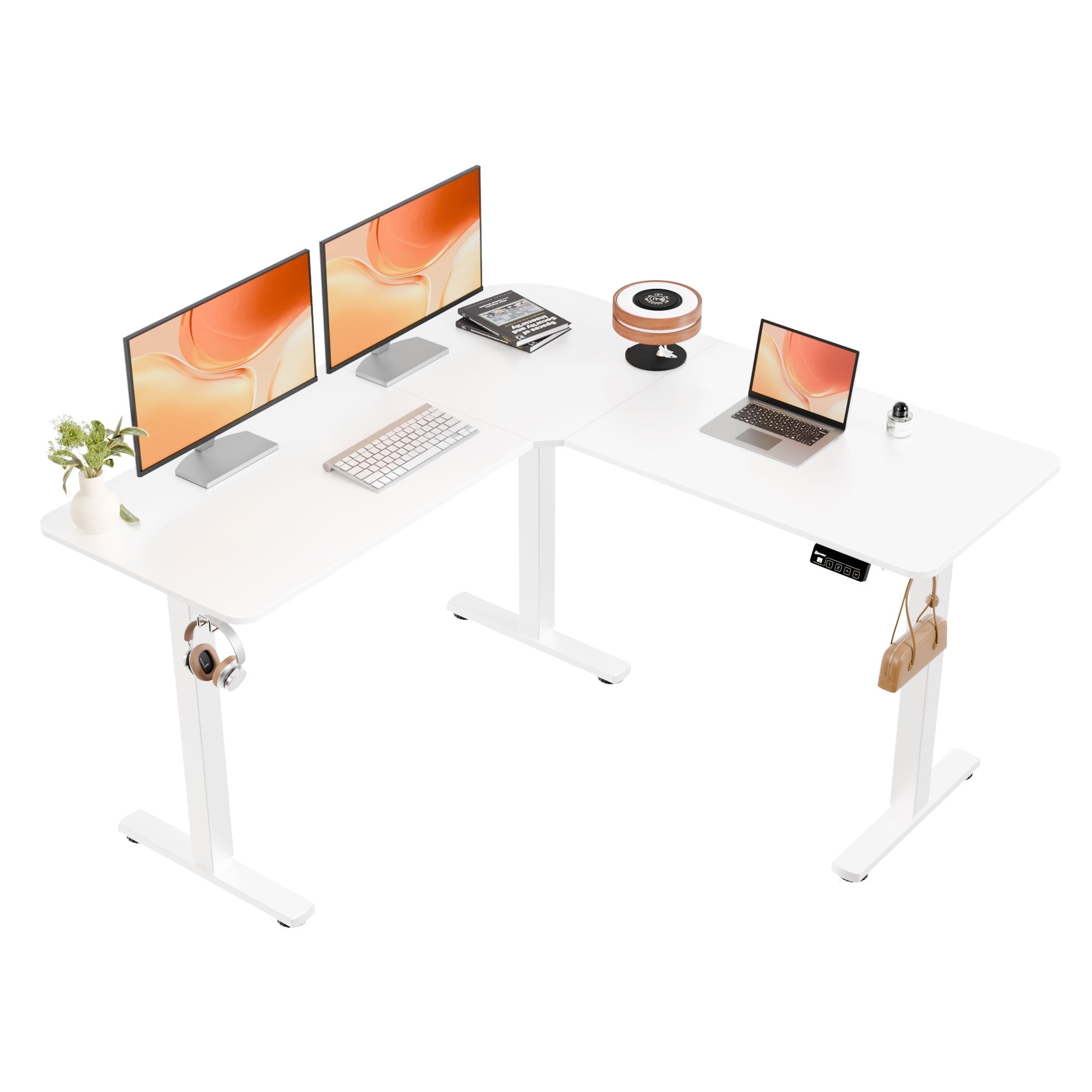 Ergomaker L-Shaped Electric Standing Desk 50.8 x 50.8 inches Height ...