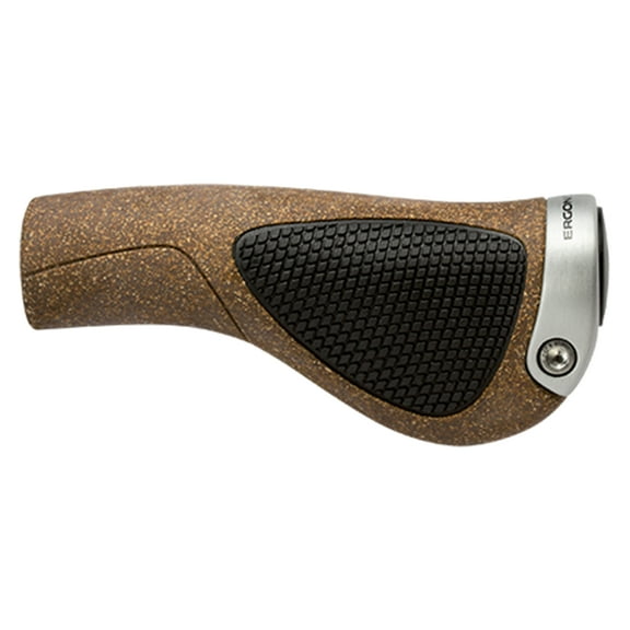 Ergon GP1 BioKork Grips Black Tan Lock-On Large Cork w/ Vegitable Oil Rubber pad