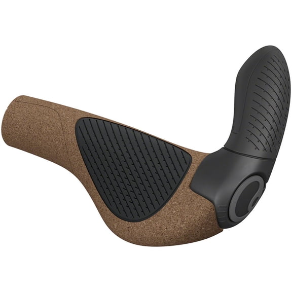 Ergon GP3 Evo BioKork Grips - Lock-On, Small, Black/Tan