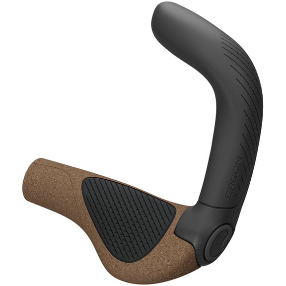 Ergon GP5 Evo BioKork Grips - Lock-On, Large, Black/Tan