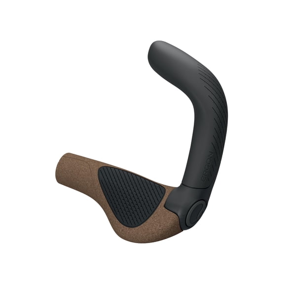 Ergon GP5 Evo BioKork Grips - Lock-On, Large, Black/Tan