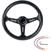 Universal 14 Inch Forging Carbon Fiber Steering Wheel Suitable For Vehicle With Aluminum Alloy Spokes Smooth Grip