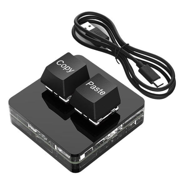 Ergonomic 2 Key Mechanical Gaming Keyboard, Small USB Programmable Keypad with Color Backlighting for Designers