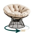 thumbnail image 1 of Ergonomic 360° Rotating Wicker Papasang Chair, Indoor & Outdoor Rattan Chair, Soft Cushion & High-Capacity Steel Frame Are Very Suitable For Living Room, Bedroom & Reading Room, 1 of 7