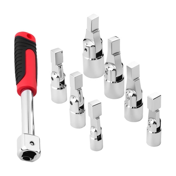 Ergonomic 8PCS Fast Change Socket Wrench Tool Set Quick Switching Heads For Efficient Automotive Repairs And Adjustments