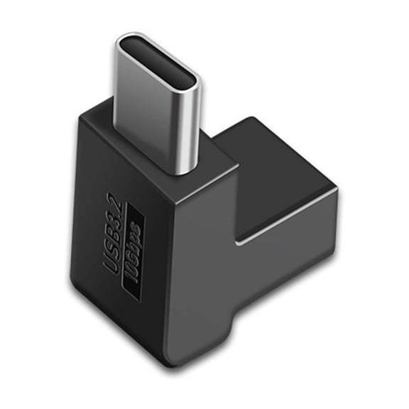 90° Angled Type C Adapter Reinforced Alloy Port 10Gbps Fast and Wide Compatibility For Mobile Office Devices
