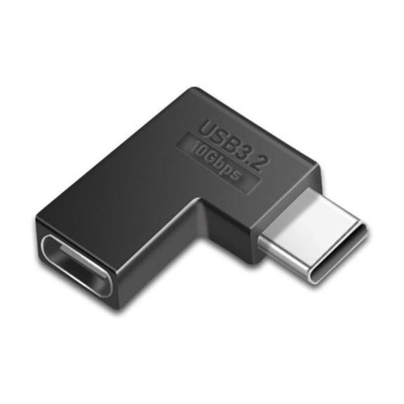 90° Angled Type C Adapter Reinforced Alloy Port 10Gbps Fast and Wide Compatibility For Mobile Office Devices