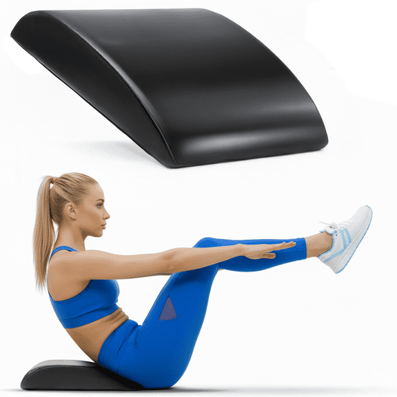 Ergonomic Ab Mat Sit Up Pad  Core Trainer with Foam Support & Non-Slip Cover (Black)