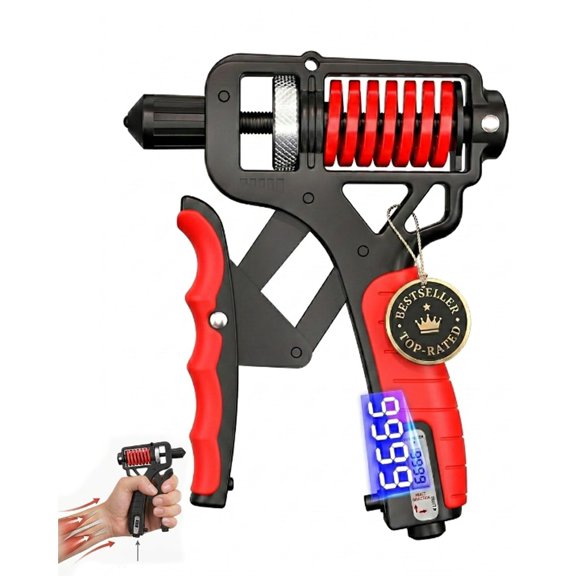 Ergonomic Adjustable H-Grip Hand Trainer, 11-330LB Grip Strength Trainer with Counter, Dual Spring Forearm Strengthener for Home, Gym and Office