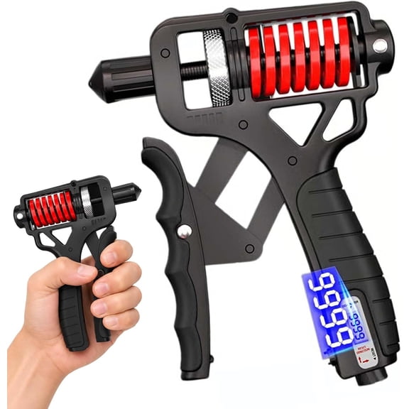 Ergonomic Adjustable H-Grip Hand Trainer, Forearm Strengthener with Counter, 11-330LB Grip Strength Trainer with Dual Spring, Non Slip Handle for Home Gym Office Workout