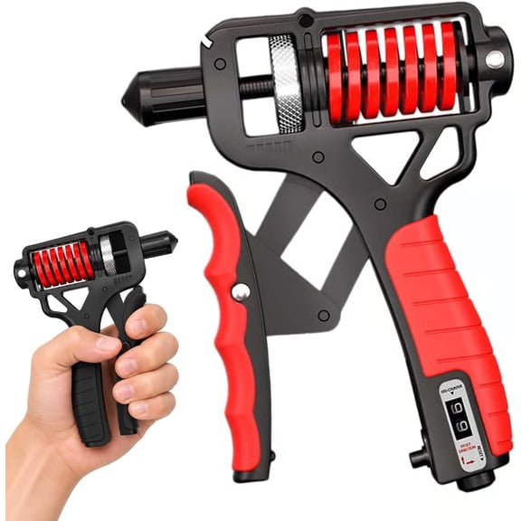 Ergonomic Adjustable H-Grip Hand Trainer, Forearm Strengthener with Counter, 11-330LB Grip Strength Trainer with Dual Spring, Non Slip Handle for Home Gym Office Workout