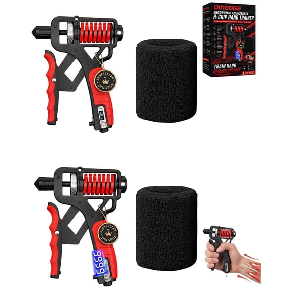 Ergonomic Adjustable H Grip Hand Trainer Forearm Strengthener with Counter for Therapy Stress Relief Adjustable Hand Strengthener Wrist Exerciser Finger Trainer Home Workout