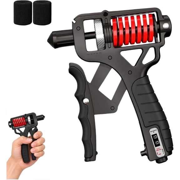 Ergonomic Adjustable H-Grip Hand Trainer, Forearm Strengthener with Counter, Adjustable 11-350 Lbs, TPR Non-Slip Handles, for Home Gym Office Workout